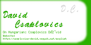 david csaplovics business card